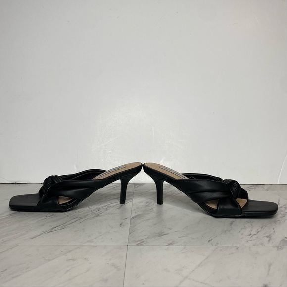 Steve Madden Athena Black Faux Leather Heeled Sandal 7M - Picture 7 of 14